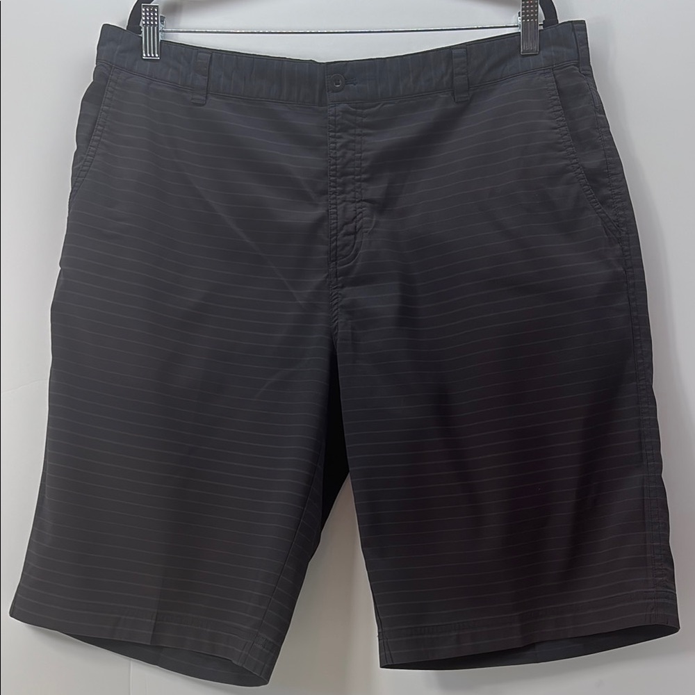 Nike Golf Charcoal Gray Striped Flat Front Tailored Shorts